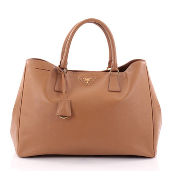 Prada Lux Open Tote Saffiano Leather Medium Brown 2552001