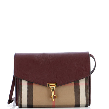Burberry Macken Crossbody Bag Leather and House Check Canvas Small