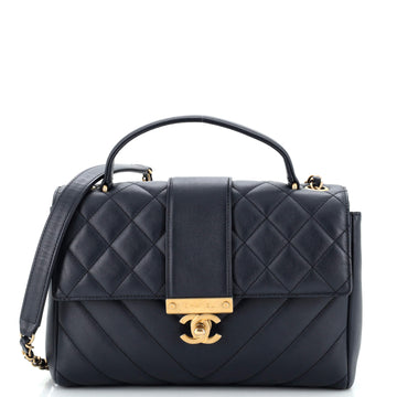 Chanel In The City Top Handle Flap Bag Mixed Quilt Calfskin Medium