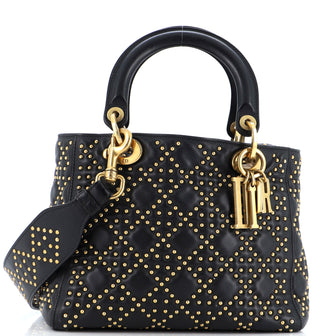 Christian Dior Supple Lady Dior Bag Cannage Studded Lambskin Medium