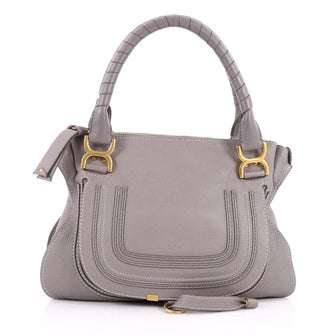 Chloe Marcie Satchel Leather Medium Gray 2553001