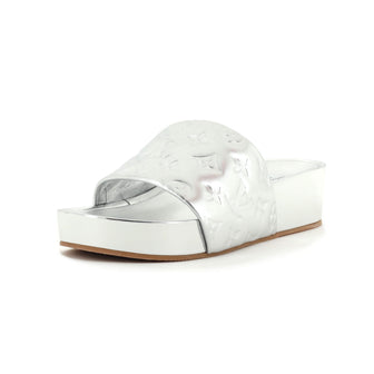 Louis Vuitton Women's Jumbo Flatform Mule Sandals Monogram Embossed Lambskin