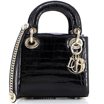 Christian Dior Lady Dior Chain Bag Alligator Mini