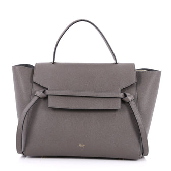 Celine Belt Bag Textured Leather Mini Gray 2553701