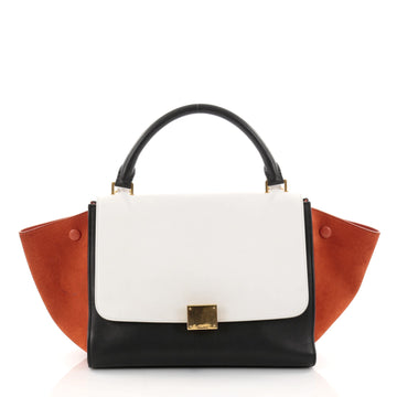 Celine Tricolor Trapeze Handbag Leather Medium Black 2553901