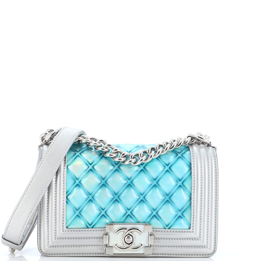 Boy Flap Bag Quilted Holographic PVC Small / blue