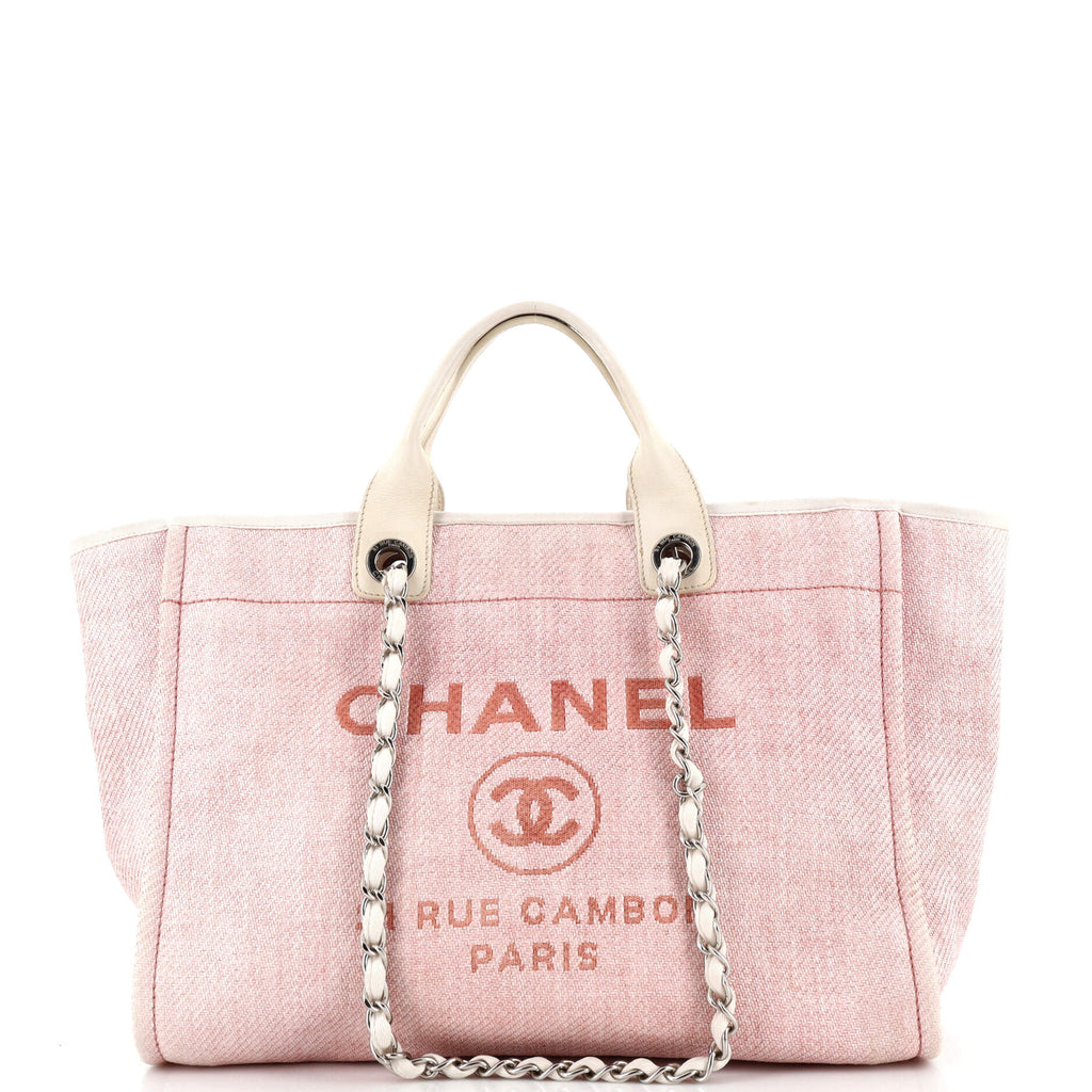 Deauville Tote Raffia Medium / pink