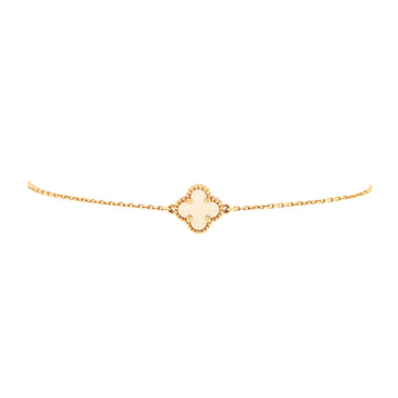 Van Cleef & Arpels Sweet Alhambra Bracelet 18K Yellow Gold and Mother of Pearl