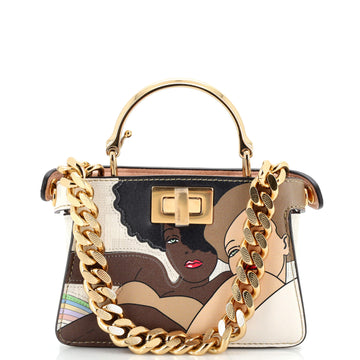 Fendi Maxi Handle Peekaboo Bag Inlay Leather Nano