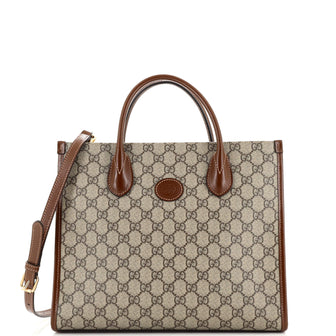 Gucci Structured Top Handle Open Tote GG Coated Canvas Small