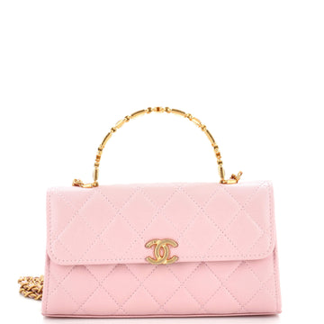 Chanel Top Handle Phone Holder with Chain Quilted Lambskin with Enamel