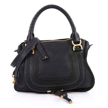 Chloe Marcie Satchel Leather Medium Black 2554501