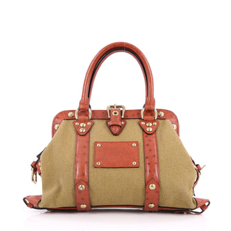 Louis Vuitton Sac De Nuit Trianon Handbag Toile and Ostrich MM Brown 2554902