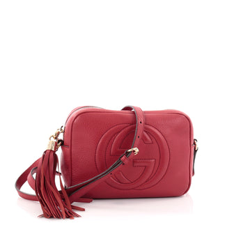 Gucci Soho Disco Crossbody Bag Leather Small Red 2555101