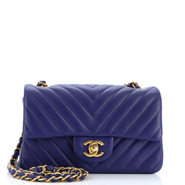 Chanel Classic Single Flap Bag Chevron Lambskin Mini