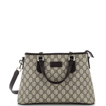 Gucci Convertible Zip Tote GG Coated Canvas Small
