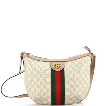 Gucci Ophidia Half Moon Hobo GG Coated Canvas Small