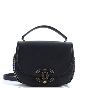 Chanel Coco Curve Flap Messenger Calfskin and Quilted Goatskin Small