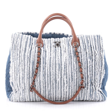 Shopping Tote Fringe Denim Large