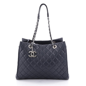 Chic and Soft Shopping Tote Quilted Calfskin Large