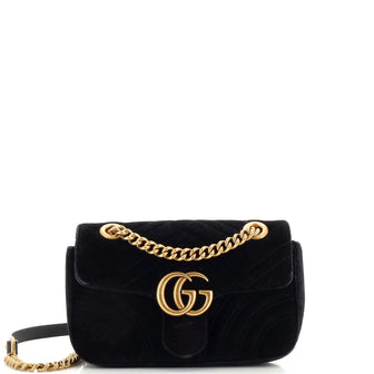 Gucci GG Marmont Flap Bag Matelasse Velvet Mini