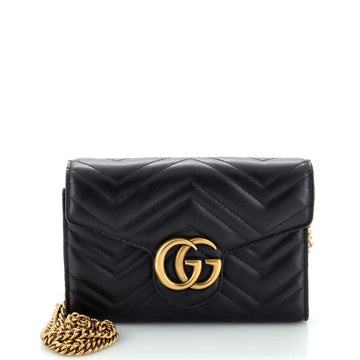Gucci GG Marmont Chain Wallet Matelasse Leather Mini