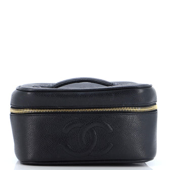 Chanel Vintage Timeless Cosmetic Case Caviar Medium