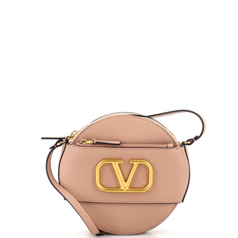 Valentino Garavani VLogo Round Crossbody Bag Leather