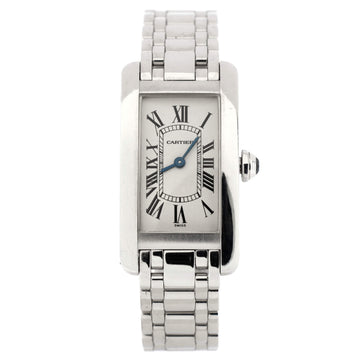 Cartier Tank Americaine Quartz Watch White Gold 19