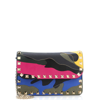 Valentino Garavani Rockstud Envelope Chain Crossbody Bag Leather Small