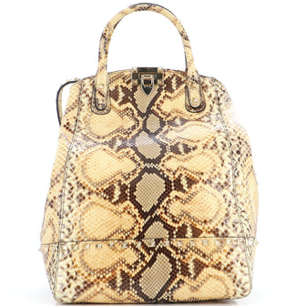 Valentino Garavani Rockstud New Dome Convertible Bucket Bag Python