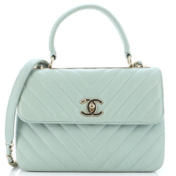 Chanel Trendy CC Top Handle Bag Chevron Lambskin Small