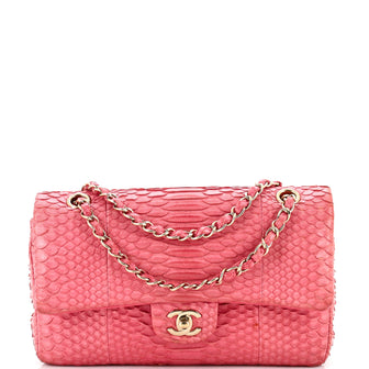 Chanel Classic Double Flap Bag Python Medium