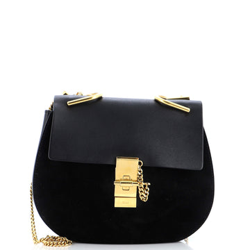 Chloe Drew Crossbody Bag Leather and Suede Small