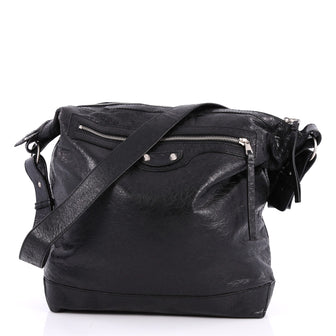 Balenciaga Arena Day Messenger Classic Studs Handbag Leather Black 2556904