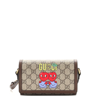 Gucci Flap Crossbody Bag Printed GG Coated Canvas Mini