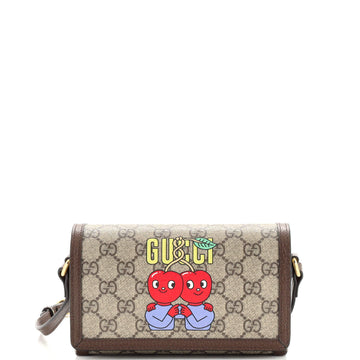 Gucci Flap Crossbody Bag Printed GG Coated Canvas Mini