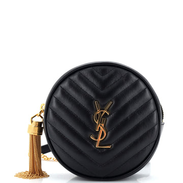 Saint Laurent Vinyle Round Belt Bag Matelasse Chevron Leather Baby