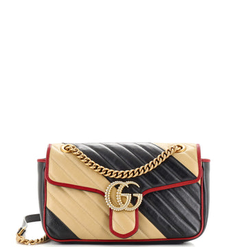 Gucci GG Marmont Flap Bag Diagonal Quilted Leather Small