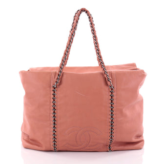 Chanel Luxe Ligne ZIp Top Tote Calfskin Large Pink 2557603