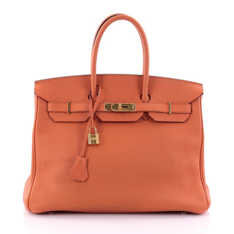 Hermes Birkin Handbag Orange Togo with Gold Hardware 35 Orange 2557902