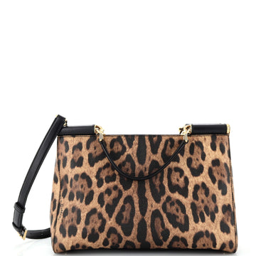 Dolce & Gabbana Miss Sicily Bag Leopard Print Leather Large