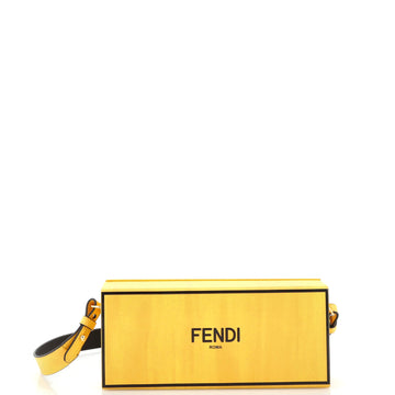 Fendi Logo Horizontal Box Crossbody Bag Leather