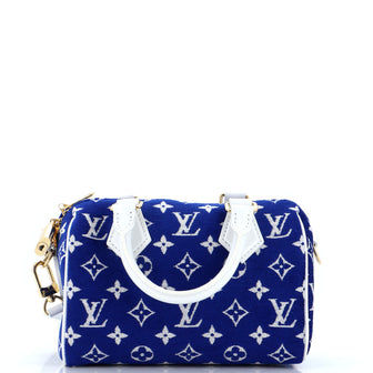 Louis Vuitton Speedy Bandouliere Bag LV Match Monogram Jacquard Velvet 20
