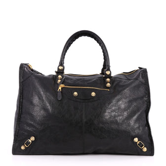 Balenciaga Weekender Giant Studs Handbag Leather Black 2558502