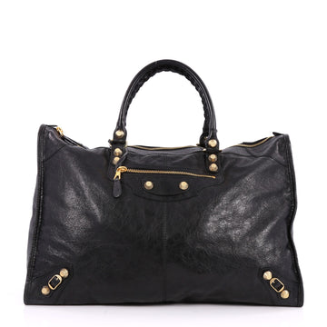 Balenciaga Weekender Giant Studs Handbag Leather Black 2558502
