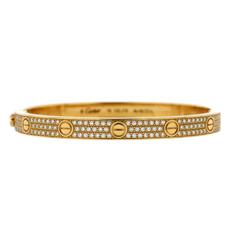 Cartier Love Bracelet 18K Yellow Gold with Pave Diamonds