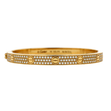 Cartier Love Bracelet 18K Yellow Gold with Pave Diamonds