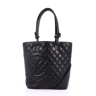 Chanel Cambon Tote Quilted Leather Medium Black 2558703