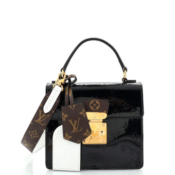 Louis Vuitton Spring Street NM Handbag Monogram Vernis with Monogram Canvas and Epi Leather